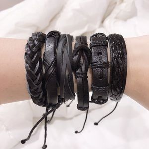 NEW 6pcs Female/Male Leather Bracelet